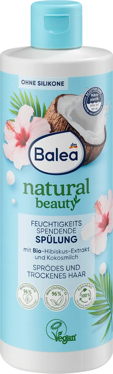 Balea Conditioner Natural Beauty Hibiscus Extract and Coconut Milk, 350 ml