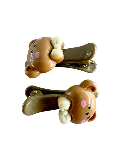Bear head hair clip (2 pieces)