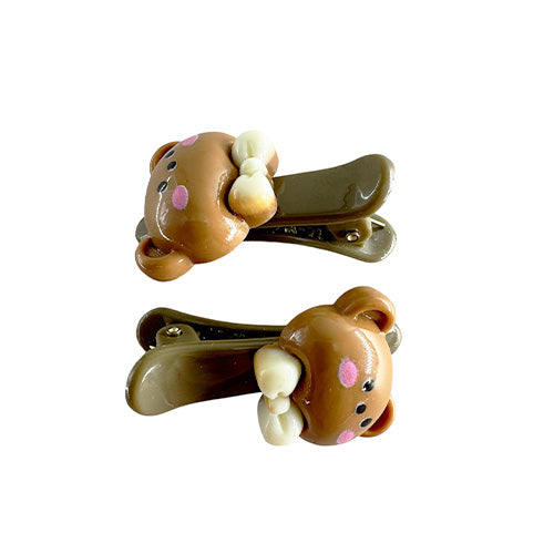 Bear head hair clip (2 pieces)