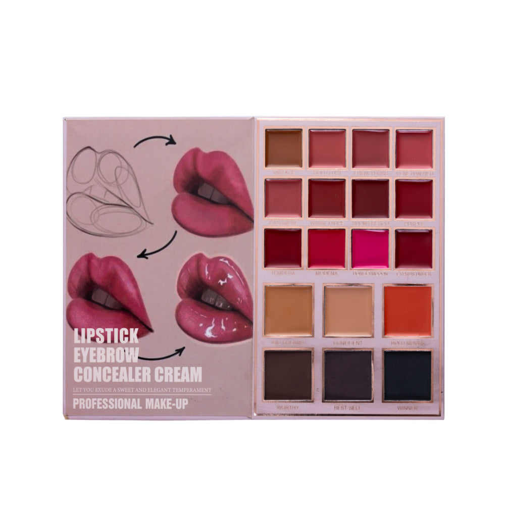 كتيب مكياج كريستين 5 في 1-ظلال العيون و Highlighter & Blusher & Lipstick & Coft