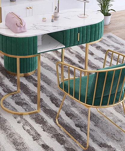 Chair Nail Spa Manicure Pedicure Green & Gold