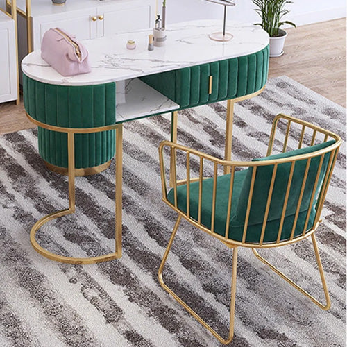 Chair Nail Spa Manicure Pedicure Green & Gold