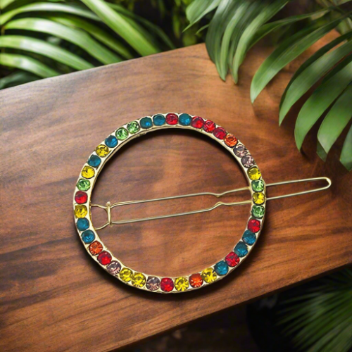 Hair Accessory in the shape of a multi-colored circle