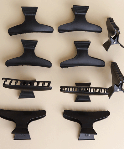 مشابك شعر كونترول (مجموعة من 12 قطعة أسود)