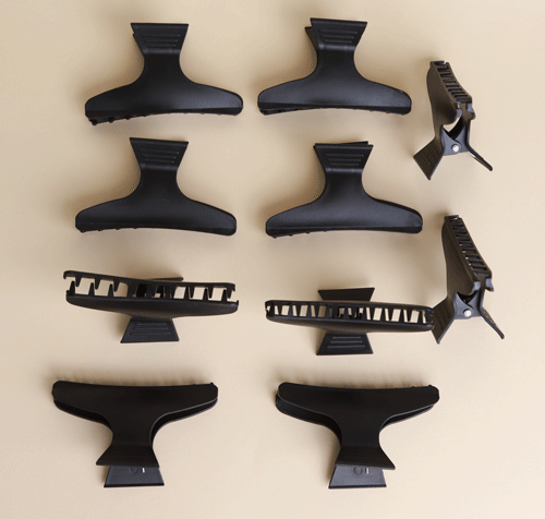 مشابك شعر كونترول (مجموعة من 12 قطعة أسود)