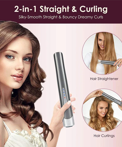 Cordless 2-in-1 - Hair Curler & Straightener