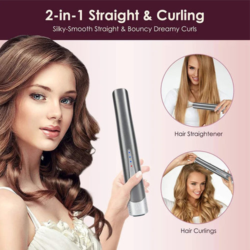 Cordless 2-in-1 - Hair Curler & Straightener