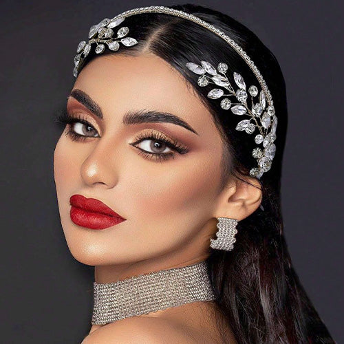 Hair Accessory rhinestone leaf