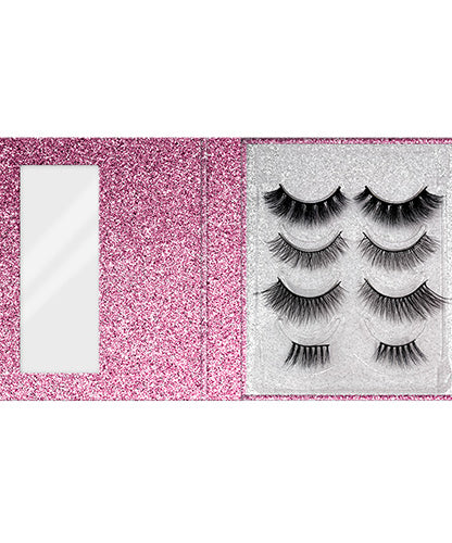 Cuty LuxeSilk Natural Lashes - 4 Pairs of Premium Human Hair Eyelashes
