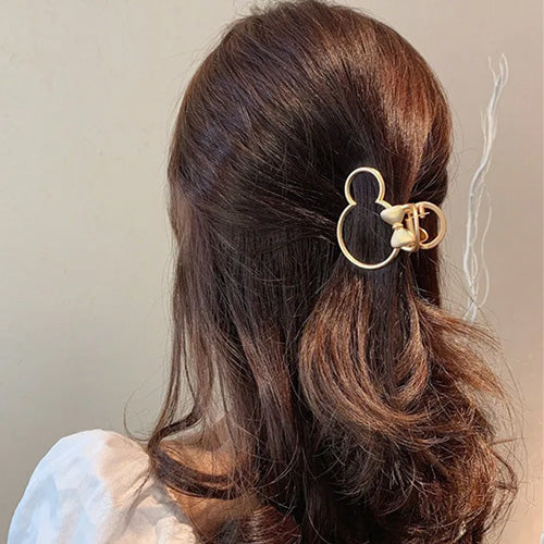 Gold Mickey Mouse hair clip