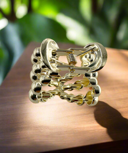 Hair Clip Gold Round Hair Clip Gold Round