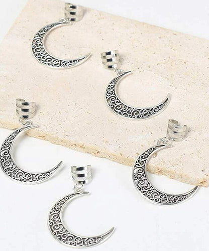 Hair Accessory Silver in the shape of a crescent moon (2 pieces)