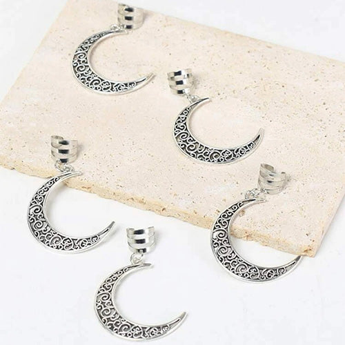 Hair Accessory Silver in the shape of a crescent moon (2 pieces)