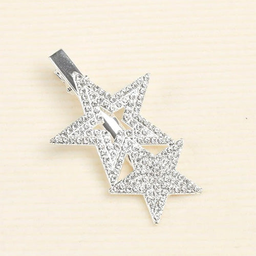 Hair Accessory Silver in the shape of two sparkling stars