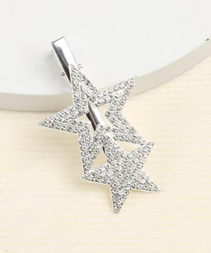 Hair Accessory Silver in the shape of two sparkling stars