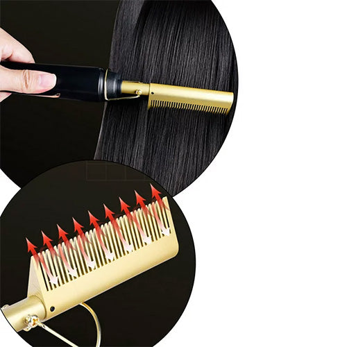 Electric Straight And Curly Hair Styling Hot Comb