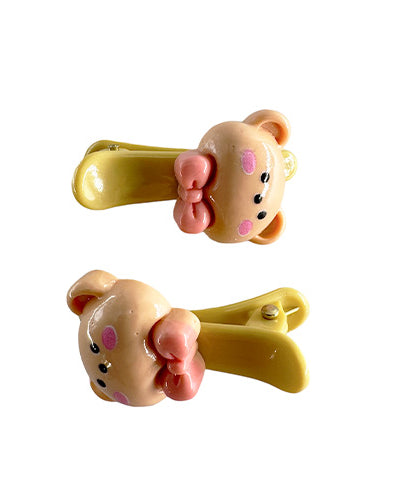 Bear head hair clip (2 pieces)