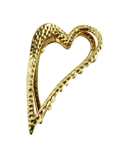 Heart-Shaped Golden Hair Clip