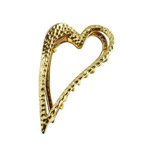 Heart-Shaped Golden Hair Clip