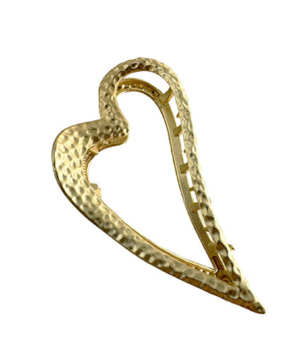 Heart-Shaped Golden Hair Clip