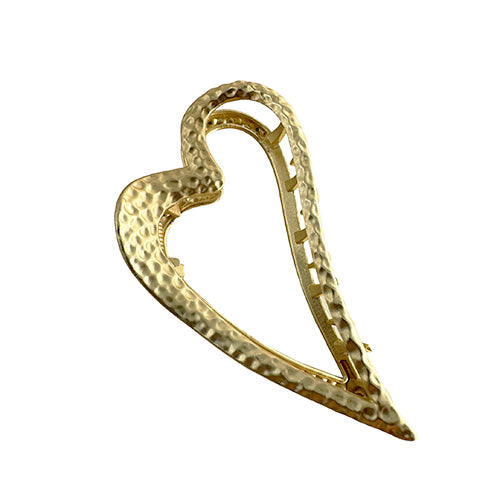 Heart-Shaped Golden Hair Clip
