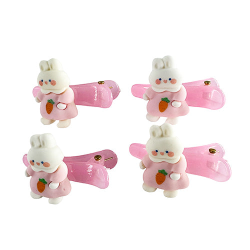 Light Pink Cute rabbit hair clip (2 pieces)