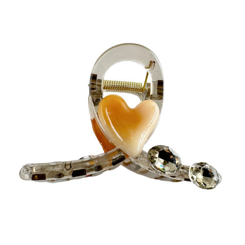 Hair Clip Transparent with a heart in the middle