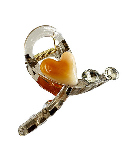 Hair Clip Transparent with a heart in the middle