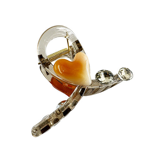 Hair Clip Transparent with a heart in the middle