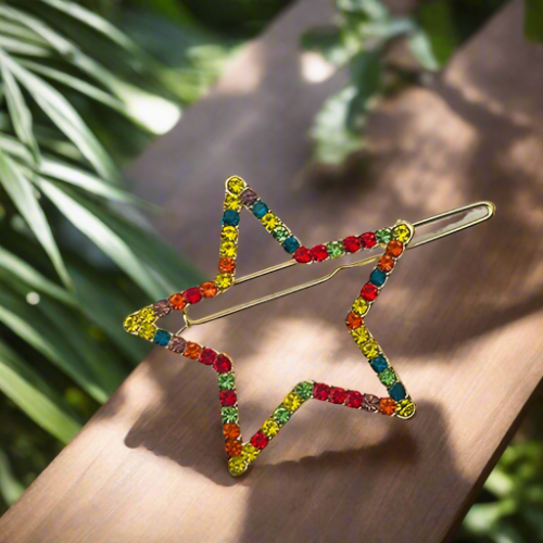 Multi-colored star-shaped hair accessory