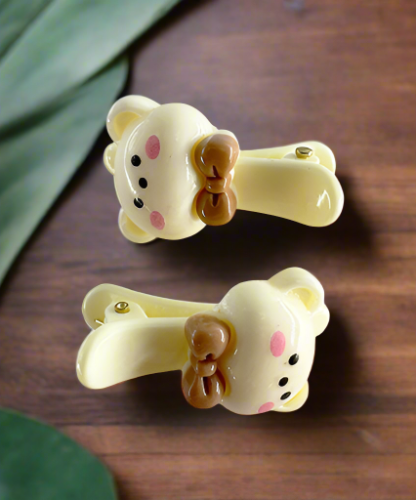 Bear head hair clip (2 pieces)