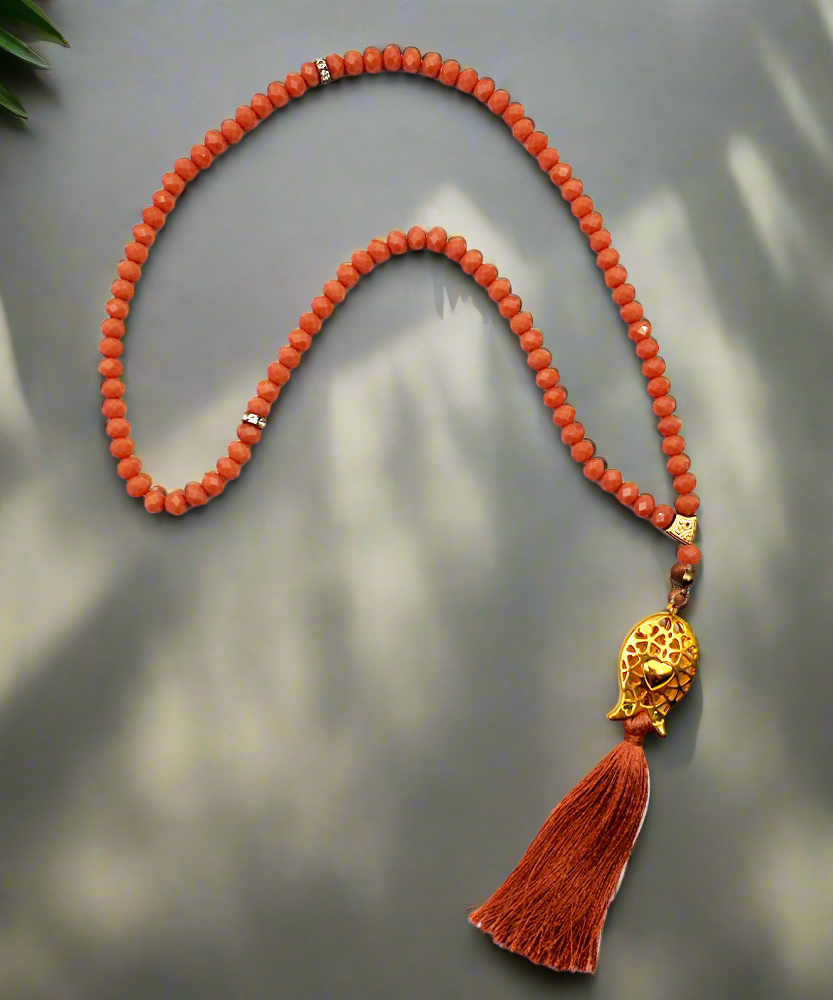 Orange Brown Masbaha Long