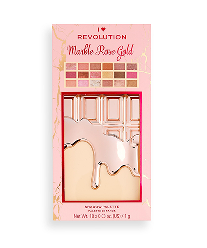 I Heart Revolution Marble Rose Gold - Chocolate Eyeshadow Palette (18 colors)