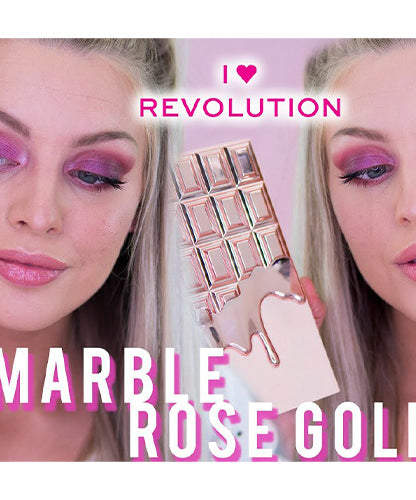 I Heart Revolution Marble Rose Gold - Chocolate Eyeshadow Palette (18 colors)