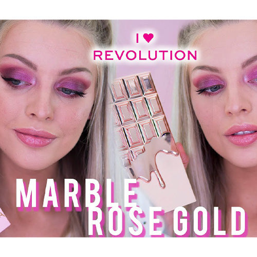 I Heart Revolution Marble Rose Gold - Chocolate Eyeshadow Palette (18 colors)