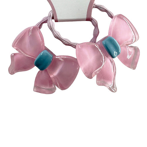 Hair Tie decorated with a butterfly knot (2 pieces)