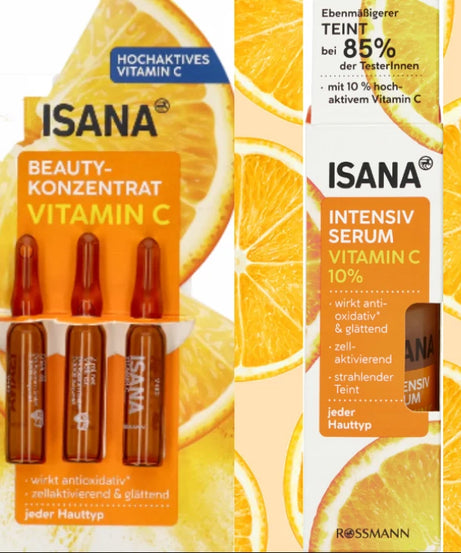 Isana Vitamin C Intensive Face Serum 30 ml + Concentrate in Ampoules 3x2ml