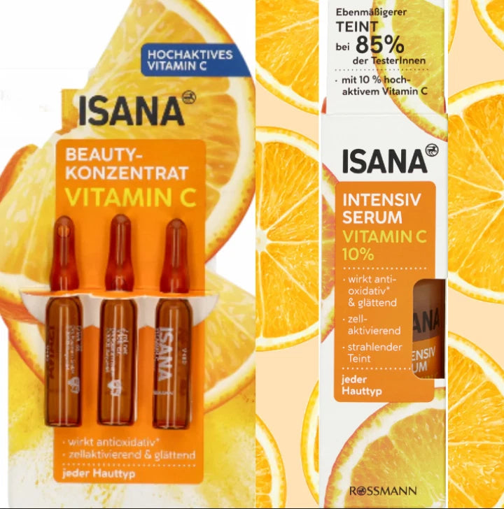 Isana Vitamin C Intensive Face Serum 30 ml + Concentrate in Ampoules 3x2ml