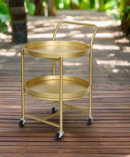 Modern Gold Side Wheel Table Modern Gold Side Wheel Table