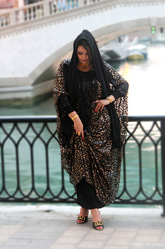 Leopard Print Dress Abaya
