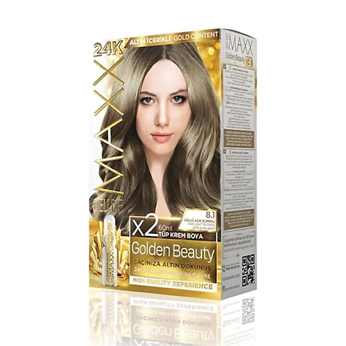 ماكس ديلوكس صبغة شعر ذهبية ٢٤ قيراط -أشقر رمادي فاتح (٨.١)