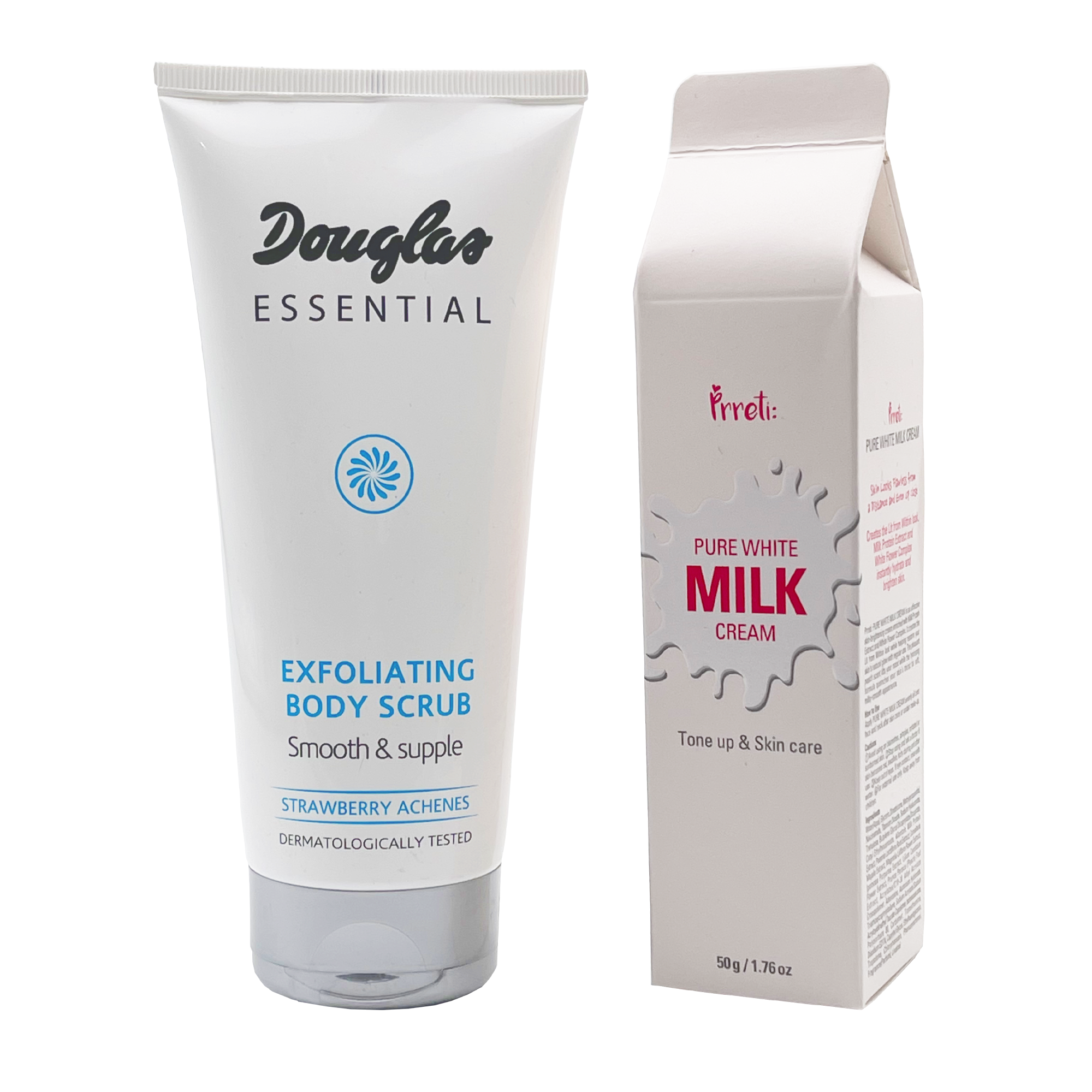 Douglas Body Scrub (200ml) / Pure White Milk Cream Tone Up (50g)