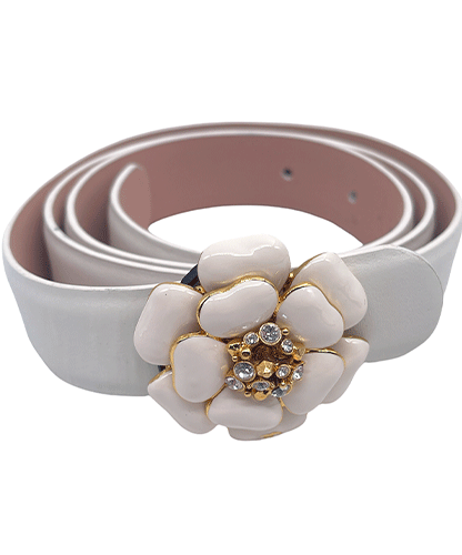 White Flower Gems Belt