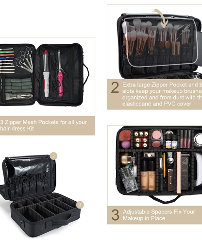 حقيبة مستحضرات التجميل مع حزام الكتف