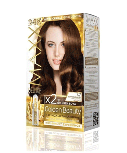 Maxx Deluxe 24K Gold Hair Dye - Dark Caramel (7.7)