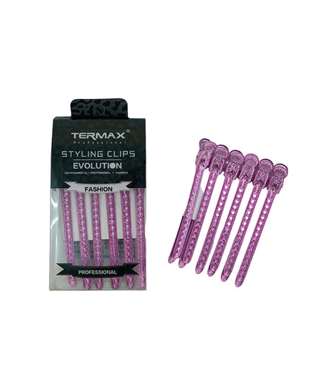 Termax Professional Hair Clips - Pink ( 12 pieces)
