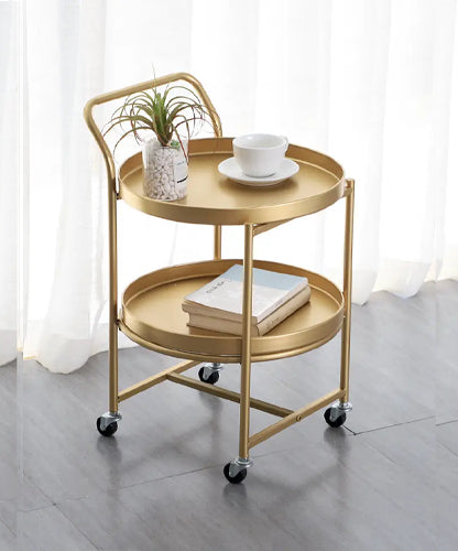 Modern Gold Side Wheel Table Modern Gold Side Wheel Table